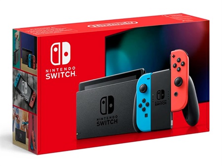 Nintendo Switch With Joy-Con - Neon Blue and Neon Red.