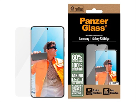 PanzerGlass Screen Protector Samsung S25 Edge | Ultra-Wide Fit