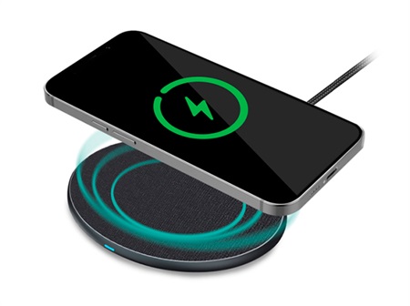 Mobilize Wireless Fast Charger Flat 5W/7.5W/10W/15W PU Leather Grey